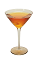 The 100 Proof Martini is an orange colored drink made form Southern Comfort 100 Proof and dry vermouth, and served in a chilled cocktail glass.