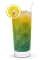 The Blue Latitude is a blue/green/orange colored drink recipe made from Cruzan orange rum, blue curacao, orange juice and lemon-lime soda, and served over ice in a highball glass.