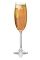 The Bonne Brise is an orange cocktail made from Patron tequila, grenadine, watermelon Pucker, ginger ale, lime juice and champagne, and served in a chilled champagne flute.