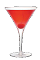 The Bubble Martini cocktail recipe is a red colored drink made from Three Olives bubble vodka, cranberry juice and ginger ale, and served in a chilled cocktail glass.