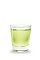 The Caramel Apple Shot is a green shot made from butterscotch schnapps and Pucker sour apple schnapps, and served in a chilled shot glass.
