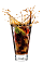 The Cola Danger drink is made from Malibu Red, Coca-Cola and lime, and served over ice in a highball glass.