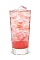 The Fuzz Ball is a pink drink made from peach schnapps, watermelon schnapps and club soda, and served over ice in a highball glass.