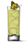 The High Tea drink recipe is a yellow colored drink made form UV Sweet Green Tea vodka and lemonade, and served over ice in a highball glass.