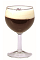 The Lakka Café cocktail recipe is made from Chymos Lakka (cloudberry liqueur), coffee and light cream, and served in a chilled wine glass topped with a few coffee beans.