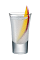 The Mango Cream is a clear colored shot made from Smirnoff whipped cream vodka, Smirnoff mango vodka, sour mix and mango, and served in a chilled shot glass.