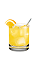The Mash-Mellow is a yellow colored drink made from Smirnoff marshmallow vodka, lemonade, lemon juice and club soda, and served over ice in a rocks glass.
