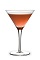 The Melon Creek Martini is made from Watermelon Pucker, Knob Creek bourbon and cranberry juice, and served in a chilled cocktail glass.
