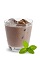 The Mint Chocolate Milk is a brown drink made from chocolate mint liqueur, mint and milk, and served over ice in a rocks glass.