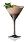 The Mint Star is a brown colored cocktail made from Amarula cream liqueur, crushed ice, lemon, white rum and fresh mint, and served in a chilled cocktail glass.
