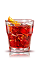 The Negroni is a classic drink made from Campari, gin and sweet vermouth, and served with an orange slice over ice in a rocks glass.