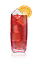 The O Rouge drink is made from Stoli Ohranj orange vodka, cranberry juice and club soda, and served in a highball glass.