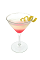 The Passion Drop is a pink colored cocktail made from Smirnoff passion fruit vodka, triple sec, lemon juice and passion fruit syrup, and served in a chilled cocktail glass.