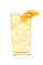 The Peach Buck Fizz is made from Smirnoff peach vodka, lemon juice and ginger ale, and served over ice in a highball glass.