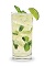 The Peach Mojito is a clear colored drink made from DeKuyper Peachtree schnapps, white rum, simple syrup, mint, lime juice and club soda, and served over ice in a highball glass.