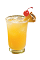 The Pineapple Sparkler is a yellow drink made from Southern Comfort cherry, pineapple juice and club soda, and served over ice in a highball glass.