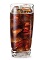 The Raspberry Cola is a brown drink made from Pucker raspberry schnapps and cola, and served over ice in a highball glass.