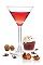 The Red Velvet Cupcake Martini is a smooth red dessert drink made from Frangelico hazelnut liqueur, SKYY vodka, white creme de cacao and maraschino cherry juice, and served in a chilled cocktail glass.