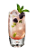 The Riviera Mojito drink is made from Chambord flavored vodka, limoncello, simple syrup, mint leaves and raspberries, and served in a highball glass.