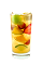 The Royal Mango is a colorful drink made from Smirnoff Mango vodka, sweet vermouth, lemon-lime soda, lemonade and fresh fruit, and served over ice in a highball glass.