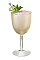 The San Tropez cocktail is made from Chambord flavored vodka, lime juice, simple syrup, mint leaves, cucumber, heavy cream and ginger ale, and served in a chilled wine glass.