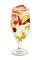 The Sangria Flora drink is made from white wine, St-Germain elderflower liqueur, peaches, strawberries, raspberries and grapes, and served over ice in chilled glasses.