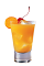 The SoCosicle is an orange colored drink made from Southern Comfort, orange, cherry and orange soda, and served over ice in a highball glass.