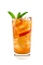 The Southern Peach Tea drink is made from Smirnoff peach vodka, lemonade, iced tea, simple syrup and mint, and served over ice in a highball glass.