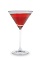 The Sparkling Promenade is a red cocktail made from pomegranate schnapps, lemonade and champagne, and served in a chilled cocktail glass.