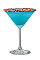 The Sprinkletini is a blue cocktail perfect for a birthday party. Made from Hpnotiq liqueur, Iced Cake vodka and champagne, and served in a chilled cocktail glass rimmed with sprinkles.