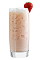 The Strawberry Colada is a frozen pink drink made from Rose's strawberry cordial, rum, pineapple juice, coconut cream and strawberry, and served in a highball glass.