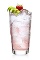 The Swirl Lemon is a creamy pink colored drink made from Malibu Swirl, lime, strawberry and lemon-lime soda, and served over ice in a highball glass.