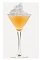 The Tangitini cocktail recipe is an orange colored drink made from Burnett's orange cream vodka, vanilla vodka, orange juice and whipped cream, and served in a chilled cocktail glass.