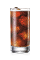 The Torched Cherry Cola is a brown drink made from Bacardi Torched Cherry rum and Coke or Pepsi, and served over ice in a highball glass.