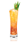 The Tropix Storm is an exotic orange colored drink made from Tropix liqueur, rum, lime juice and ginger beer, and served over ice in a Collins glass.