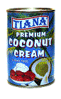 Coconut cream is a thick liquid made from condensed coconut milk. When coconut milk is simmered with water, then allowed to cool, the coconut cream is the portion that rises to the top.